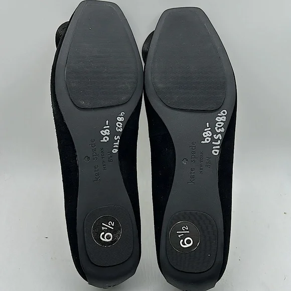 Kate Spade New York Black/Tan Suede Flower Ballet Flats Shoes **Size 6.5** 🌸🌸 - Picture 6 of 6